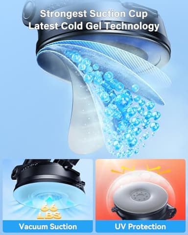 Rorhxia 3-in-1 Phone Mount for Car [2025 Most Stable and Flexible Suction Cup] Vent Dashboard Windshield Cell Phone Holder Car Fit for iPhone, Samsung, All Phone - Image 3