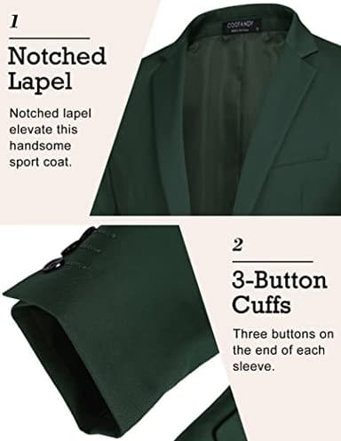 COOFANDY Men's Sport Coats & Blazers Green Suit Jacket Lightweight Dress Blazer (Green L) - Image 4