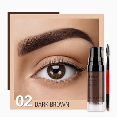 SACE LADY 3D Eyebrow Gel Long Lasting 24 Hours Waterproof Smudge-proof Brow Cream Makeup Kit (02 DARK BROWN, 0.2Fl Oz) - Image 2