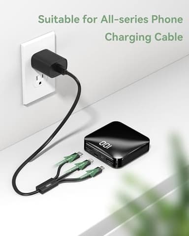 T-CORE Mini Portable Charger,Small 10000mAh Power Bank for Travel,USB c in/Out Fast Charging 3-in/Out Compact Battery Pack Compatible with ipone Samsung Galaxy and More - Image 6