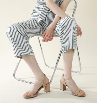 Ankis Nude Black Heels, 2.5'' Block Chunky White Clear Silver Heel Dressy Open Toe Heels For Women Ankle Strap Low Short Thick Strappy Dress Comfortable Sandal Casual Party Wedding Event Summer Shoes - Image 5