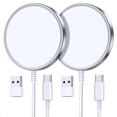 2 Pack Magnetic Wireless Charger for iPhone 16 Pro Max/16 Pro/16 Plus/16/15/15 Pro/15 Plus/15 Pro Max 15W Fast Mag Safe Charger Pad for iPhone 16/15/14/13/12 Series and AirPods 3/2/Pro 2/Pro - Image 1