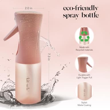 Kitsch Continuous Spray Bottle for Hair – Fine Mist Water Mister & Water Spray Bottle – Recycled Hair Spray Bottle – Spray Bottles for Cleaning, Styling, Plants & More – Terracotta, 150ml - Image 2