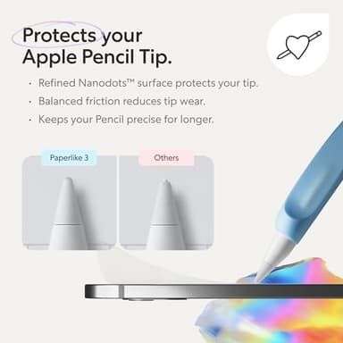 Paperlike 3 Screen Protector (2x) for iPad Air 13” (2024/25) & iPad Pro 13” (2024) – True Paper-Feel, Bubble-Free Install (Butterfly), Protects Pencil Tip - Image 6