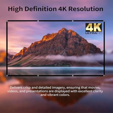 100 Inch Portable Projector Screen Outdoor: 4K HD Anti-Crease Foldable Indoor Hanging Wall Home Theater Screen - Image 5