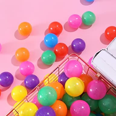 PlayMaty Ball Pit Balls - Colorful Ocean Pool Toys for Kids, Phthalate & BPA Free, 100pcs for Toddler Playhouse,Tent, or Playpen(Colorful) - Image 7
