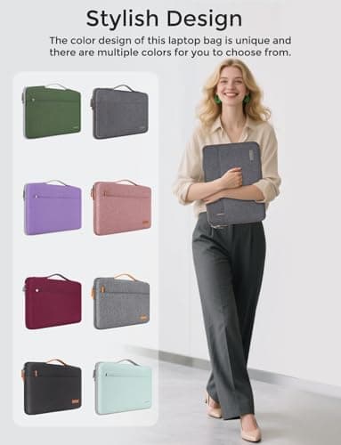 DOMISO 17.3 inch Laptop Case Sleeve Protective Cover Compatible with 17.3 inch HP Pavilion Envy 17/Lenovo IdeaPad/Acer/ASUS/Dell/Alienware/LG Gram,Water Resistant Computer Bag with Handle,Dark Grey - Image 6