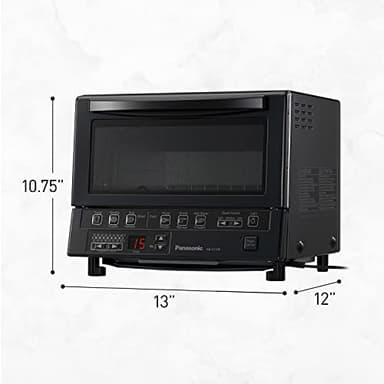 Panasonic FlashXpress Toaster Oven Countertop, 4-Slice Compact Size with Double Infrared Heating, 6 Auto Cook Options and Precise Temperature Control, 1300W - NB-G110P-K (Black) - Image 8