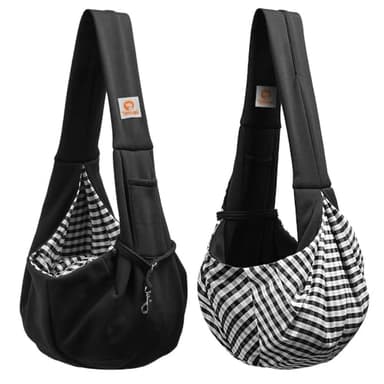 Tomkas Small Dog Sling Carrier - Classic Pocket & Classic Strap - for 3-10 lbs Pets(Black) - Image 8