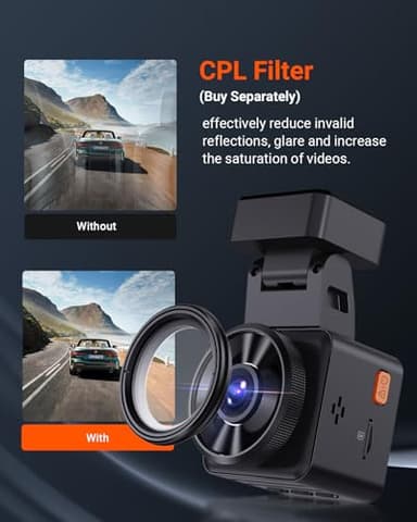 Vantrue E1 Lite 1080P WiFi Mini Dash Cam with GPS and Speed, Free App, Voice Control Detachable Dash Camera, 24 Hours Parking Mode, Night Vision, Motion Detection, Loop Recording, Support 512GB Max - Image 7