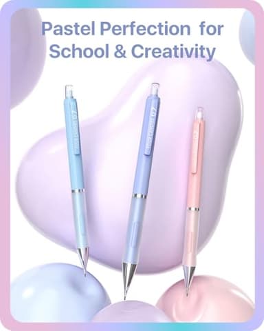 Four Candies Cute Mechanical Pencil Set, 6PCS Pencils 0.5 mm & 0.7mm with 360PCS Lead Refills, Pastel Erasers, Case for School Supplies - Image 8