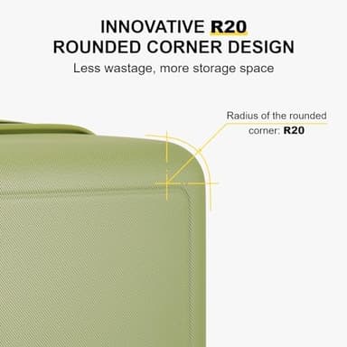 LEVEL8 Carry on Luggage Airline Approved with Spinner Wheels, Lightweight Luminous Textured Travel Bags for Women Men, Tsa Lock Cabin Suitcase, 20 Inch, Pickle Green - Image 7