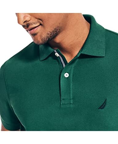 Nautica Men's Classic Short Sleeve Solid Polo Shirt, Tidal Green, XX-Large - Image 4