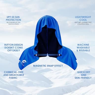 CSITE Cooling Hoodie Towels, Instant Cooling Towels for Neck and Face, UPF 50 Sun Protection, Ice Towel for Hot Weather, Head Towel for Sports, Camping, Cycling & More Activities - Image 2