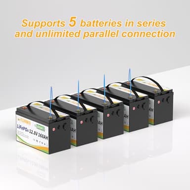 FLLYROWER Lithium Battery 12V 168AH With Smart BMS and 17000 Deep Cycles Lifepo4 Battery Grade A Cells for Marine Trolling Motor RV camping Solar Golf Cart Off-Grid - Image 7