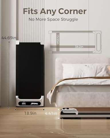 Yagud Walking Pad, Under Desk Walking pad Treadmill, 2.5HP Walking Pad with Remote and LED Display, 3 in 1 Portable Walking Pad with 265 lbs Weight Capacity for Home Office - Image 5