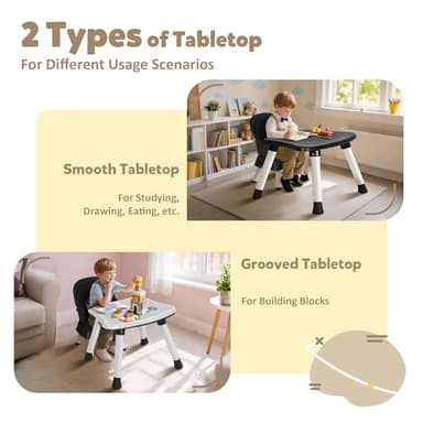 TODEFULL Baby High Chair, 8 in 1 Convertible Highchairs for Babies and Toddlers, Children Dining Booster Seat/Kids Building Block Table for Girls Boys, Baby Seat with Removable Tray, Black - Image 3