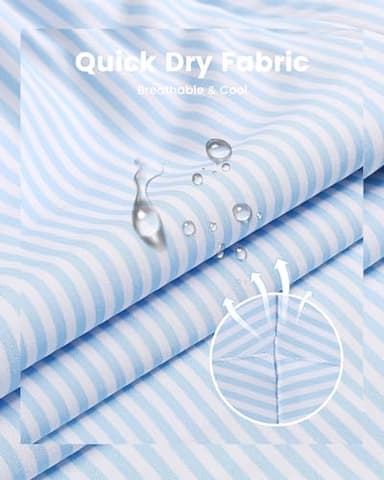 maamgic 2 in 1 Mens Swim Trunks 7 Inch Swim Shorts Swim Suits Board Shorts Blue Stripe-White Large - Image 6