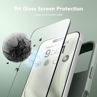 GONEZ Magnetic for iPhone 16 Pro Case, Compatible with MagSafe, [Screen Protector + Camera Lens Protector], Silicone Shockproof Anti-Scratch Protective Phone Case 6.3 inch, Calke Green - Image 5
