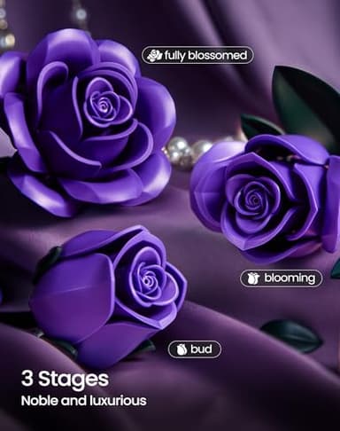 iATOM Purple Rose Bouquet Building Set, Artificial Flowers Botanical Collection for Adults Women, Gift for Halloween & Valentines Day - Gothic Home Office Table Centerpiece Decor - IA11017 - Image 4