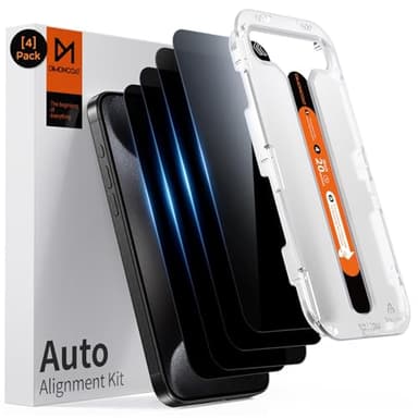 DIMONCOAT 4-PACK TOP 9H+ Glass for iPhone 15 Pro Max Privacy Screen Protector [Auto Alignment Kit] [10X Military Protection] UNBREAK Tempered Glass Film for iPhone 15 Pro Max 6.7 inch Case-Friendly - Image 8