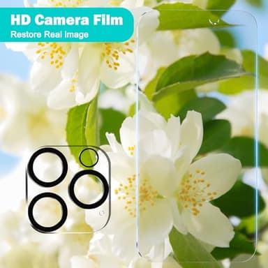 PEHAEL 3+3Pack for iPhone 16 Pro Privacy Screen Protector with Camera Lens Protector Full Coverage Anti-Spy Tempered Glass Film 9H Hardness Easy Installation Bubble Free [6.3 inch] - Image 5