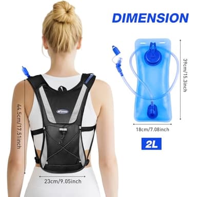 Hydration Pack,Water Backpack with 2L Water Bladder Perfect for Running Cycling Hiking Climbing Pouch - Image 5