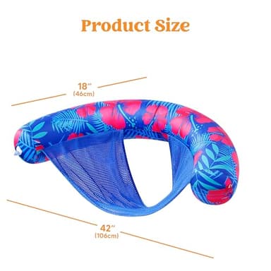 SLOOSH Pool Floats Chairs Adult,2 Packs Inflatable Noodle Chair with Sling Soft Fabric,Floating Pool Float Lounge Water Swimming Floaties for Party Summer Water Fun（Flower Leaves） - Image 6