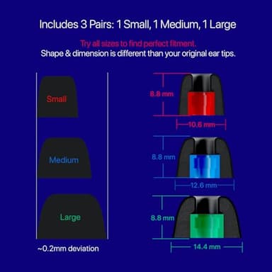 AirFoams Pro Universal Memory Foam Ear Tips with Silicone Shield Patented for Sony WF-1000XM5, WF-1000XM4, Powerbeats Pro 2, Beat Fit Pro, Beats Studio Buds Plus, Beats Flex. Replacement. (SML) - Image 9
