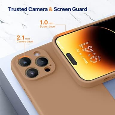 Miracase Designed for iPhone 14 Pro Max Phone Case with Screen Protector,[Upgraded Enhanced Camera Protection],Shockproof Liquid Silicone Case with Microfiber Lining,6.7 inch, Chocolate - Image 6