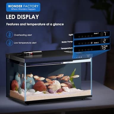 Smart Aquarium Fish Tank 5 Gallon Starter kit, Self Cleaning System Efficiency Filter 7 Color LED Lights Automatic Feeder Temperature Display Monitor HD UHA Glass Leak-Proof, Smart Control with Apps - Image 5