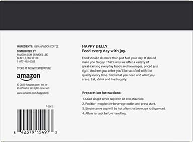 Amazon Brand - Happy Belly Dark Roast Coffee Pods, Compatible with Keurig 2.0 K-Cup Brewers, 100 Count - Image 6