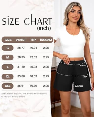 Neer 3 Pack Soft Casual Shorts for Women, Lounge Shorts Comfy Elastic Waist Bottoms for Summer Walking Gym Sleep Indoor(Black, Heather Gray, Light Heather Gray,XL) - Image 7
