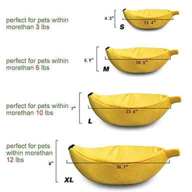 · Petgrow · Cute Banana Cat Bed House Medium Size, Christmas Pet Bed Soft Cat Cuddle Bed, Lovely Pet Supplies for Cats Kittens Rabbit Small Dogs Bed,Yellow - Image 2