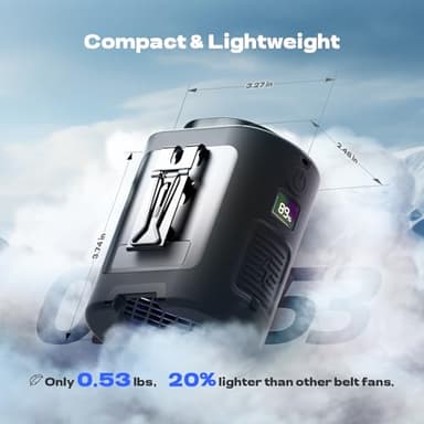 Portable Waist Fan, 4 Speeds 13000RPM Strong Airflow, belt fan with up to 22H of Working Time, Hands-Free Neck Fan, Rechargeable Wearable Personal Fan for Outdoor, Hiking,Jobsite, Farms - Image 7