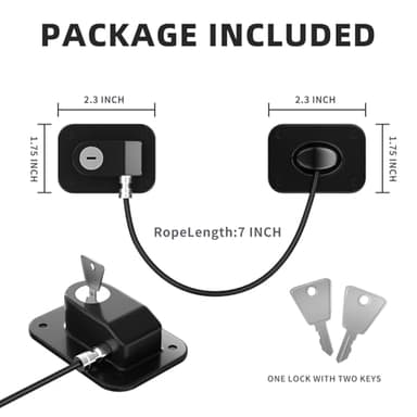 RORMGO Refrigerator Lock 2 Packs, Fridge Lock with Silicone Wire Protection Fridge Locks for Kids Easy to Use and Install Cabinet Locks with Key, Black - Image 8