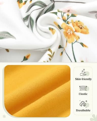 YUEMION Toddler Girl Clothes, 2Pcs Baby Girl Summer Outfits Sleeveless Bow Knot Tank Shirts Tops + Shorts Clothing Sets(Flowers+ Bright yellow, 4-5T) - Image 7