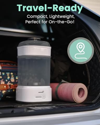 Bottle Sterilizer and Dryer, Compact Electric Steam Baby Bottle Sterilizer (Esterilizador de Biberones), Bottle Sanitizer for Baby Bottles, Pacifiers, Pump Parts Black - Image 6