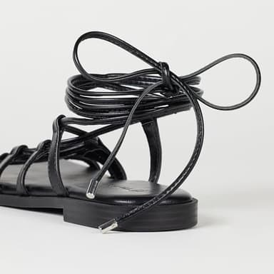 The Drop Women's Haven Lace Up Gladiator Sandal, Black, 11 - Image 3