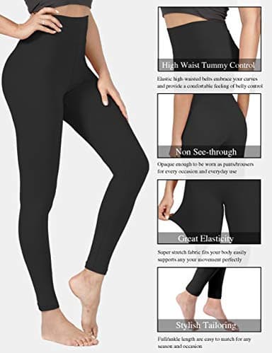 VALANDY 7 Pack Plus Size High Waisted Leggings for Women, Buttery Soft Yoga Pants for Workout Running(Full Length) - Image 5
