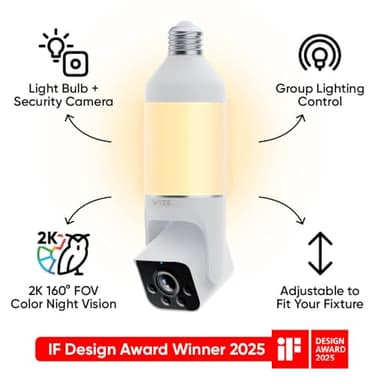 WYZE Bulb Cam Security Camera, 2K HD Outdoor Light Bulb Camera, Color Night Vision, Dimmable LED Bulb, Motion Detection, Siren Alarm, Works w/Alexa/Google Assistant. Free Expert Support (Renewed) - Image 9