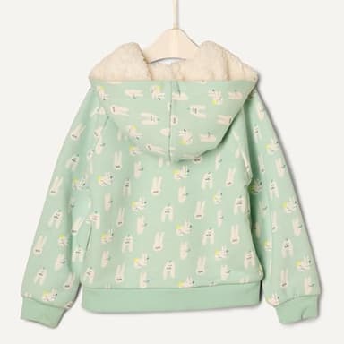 Amazon Essentials x Sofia Grainge Unisex Babies' Zip Hoodie Sweatshirt, Pale Green Rabbits, 18 Months - Image 5