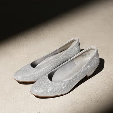 DREAM PAIRS Women's Mila Low Chunky Heel Pump Shoes,Size 6,Silver/Glitter,Mila - Image 7