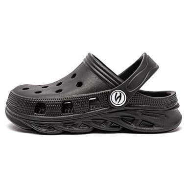 HOBIBEAR Boys and Girls Classic Graphic Toddler Garden Clogs Slip on Water Shoes (Black-Size 8 Toddler) - Image 3