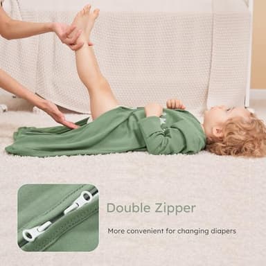 Yoofoss Baby Sleep Sack 0-6 Months Long Sleeve Wearable Blanket Baby 100% Organic Cotton 2-Way Zipper 0.5 Tog Newborn Sleeping Sack, Lightweight(Small) - Image 5