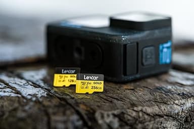 Lexar 256GB Professional Gold Micro SD Card, UHS-II, C10, U3, V60, A1, Full HD, 4K, Up to 280/180 MB/s microSDXC Memory Card, for Drones, Action Cameras, Portable Gaming Devices (LMSGOLD256G-BNNNG) - Image 2