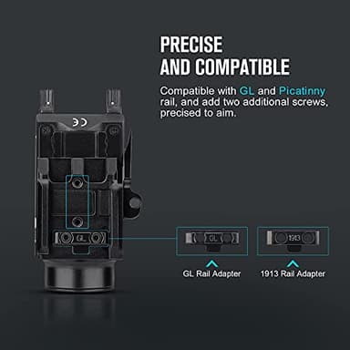 OLIGHT Baldr S 800 Lumens Compact Rail Mount Weaponlight with Green Beam and White LED Combo, Magnetic USB Rechargeable Tactical Flashlight with 1913 or GL Rail, Battery Included (Black) - Image 7