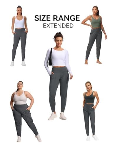 THE GYM PEOPLE Women's Joggers Pants Lightweight Athletic Leggings Tapered Lounge Pants for Workout, Yoga, Running Dark Grey - Image 4