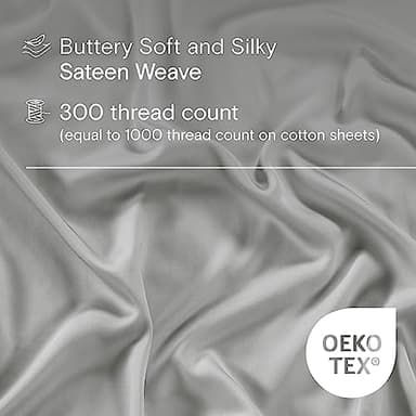 Sijo AiryWeight Tencel Sheet Set, 100% Lyocell Derived from Eucalyptus, Buttery Soft, Architectural Digest 2022 Best Cooling Sheets Winner - 4pc - 2 Pillowcases 1 Fitted 1 Top (Dove, Queen) - Image 3