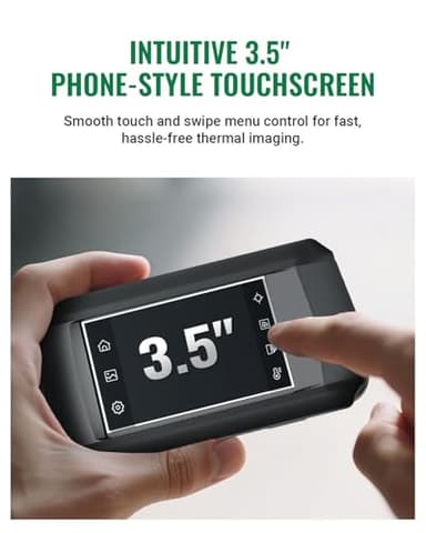 HP96 Thermal Imaging Camera,3.5" Touch Screen Thermal Camera with Visual Camera, 240 x 240 Super Resolution, Intelligent Scene Detection, 96 x 96 IR Resolution, 25 Hz Video Recording, -4°F to 662°F - Image 3